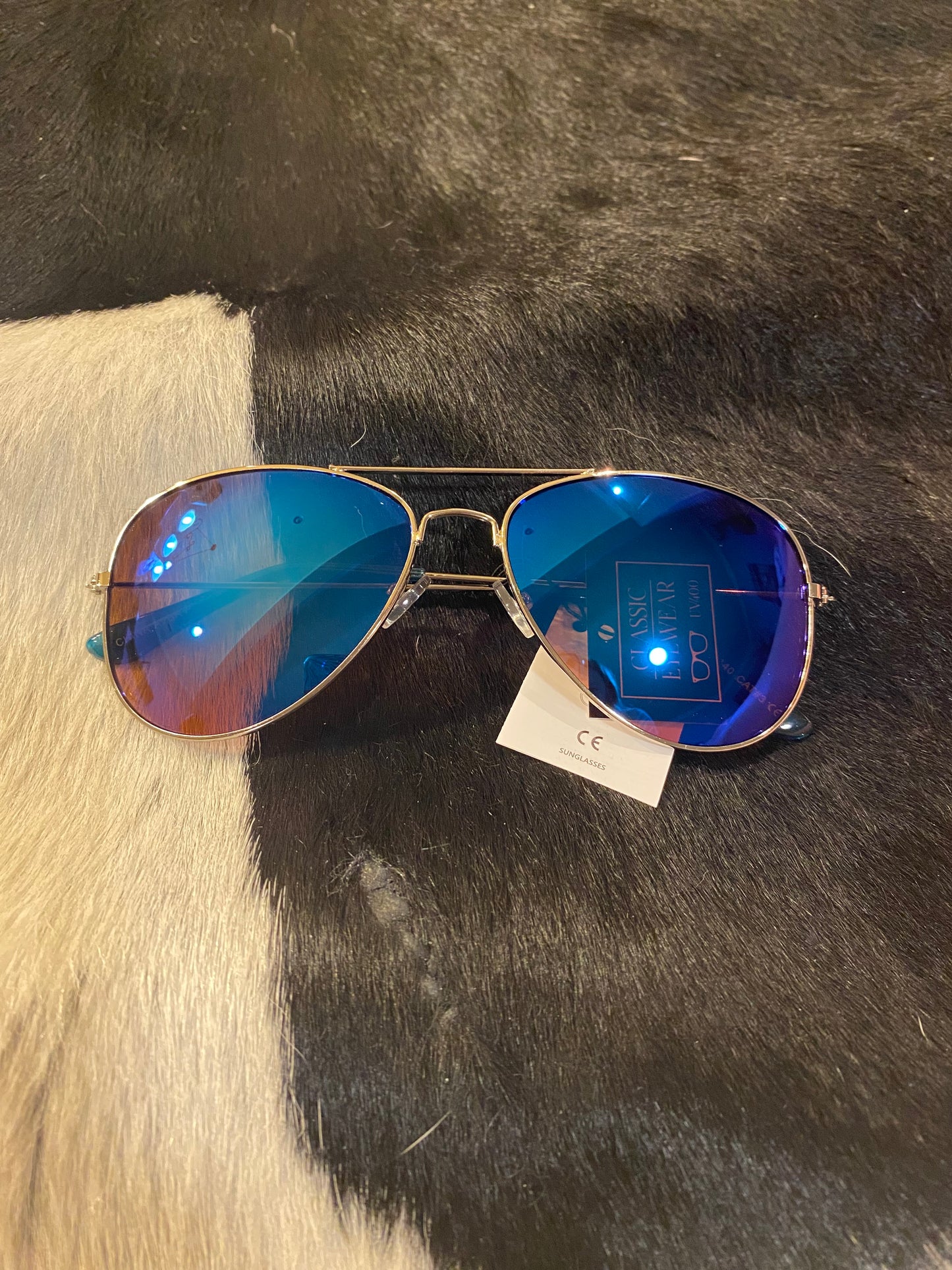 Blue Aviator Sunglasses